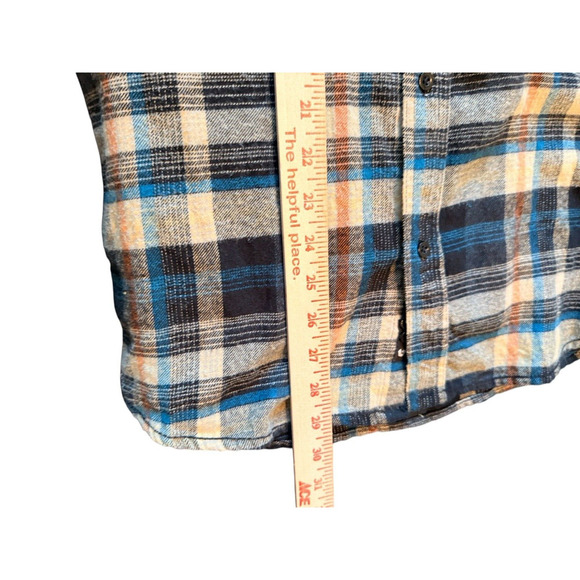 Burnside Sz L Plaid Flannel Button Down Flannel Shirt Outdoor Workwear - Picture 5 of 14